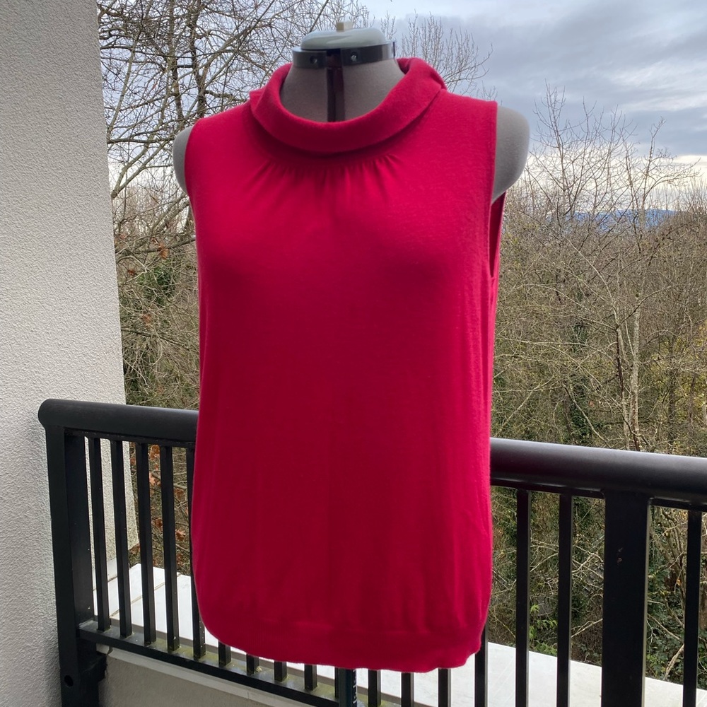 Ann Taylor Woman’s Sleeveless Roll Neck Sweater Tunic Top size XL